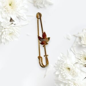 Nova Scotia Gold and Red Maple Leaf Brooch